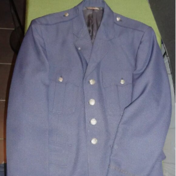44L PATRIOT 4 BUTTON MENS JACKET COAT UNIFORM DRESS BLUE OFFICER USAF LD 4449